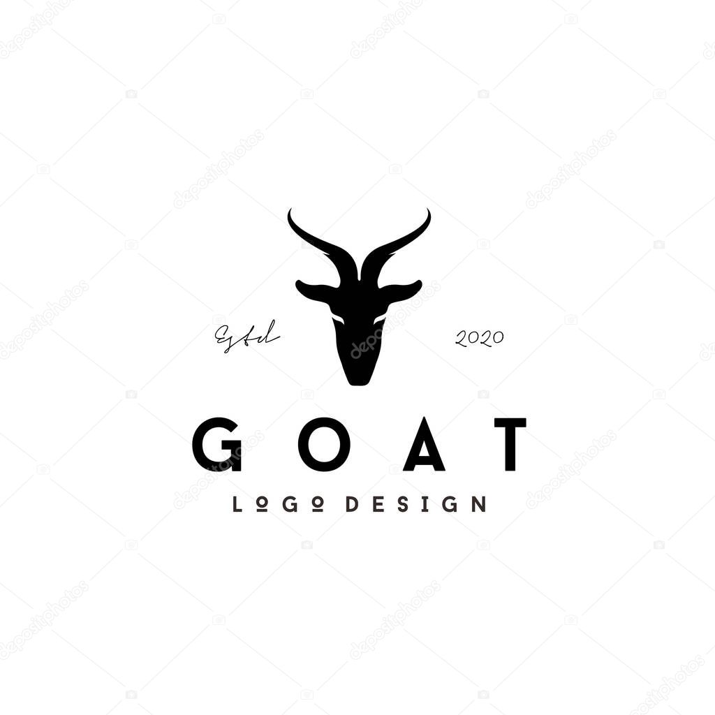 Goat head silhouette logo design