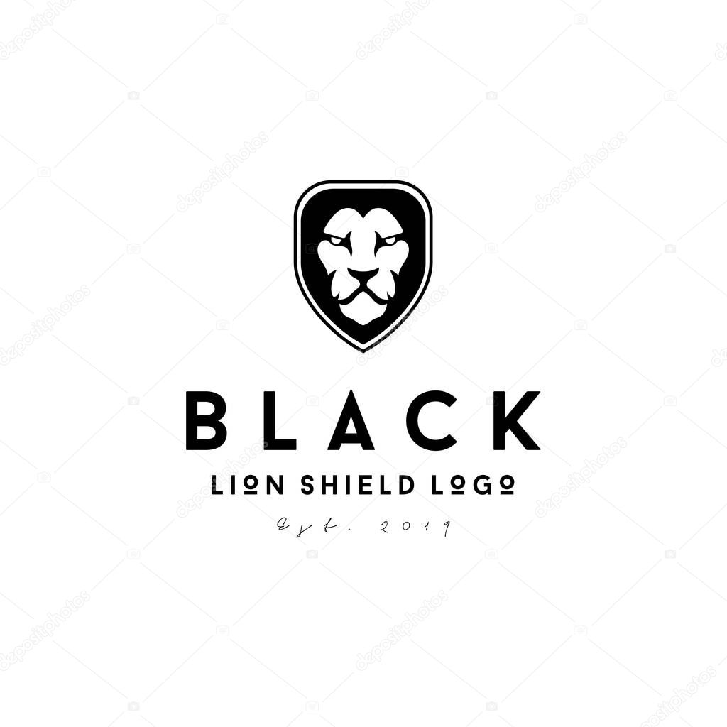 Security shield with lion logo design