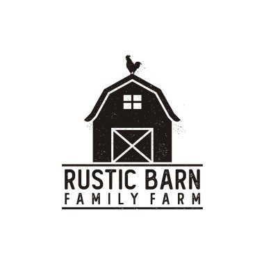 Vintage Retro Rustic Grunge Barn Çiftlik logosu tasarımı