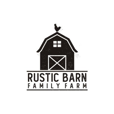 Vintage Retro Rustic Grunge Barn Farm logo design clipart