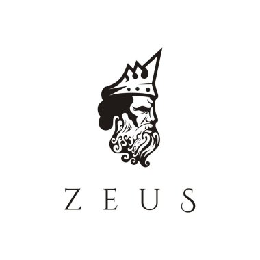 Yunan tanrısı Zeus. Antik Yunan Tanrı Heykel Filozofu. Zeus Triton Neptün logo tasarımına bak