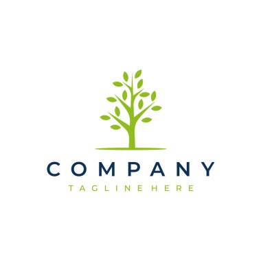 Ağaç logosu tasarımı vektör illüstrasyonu