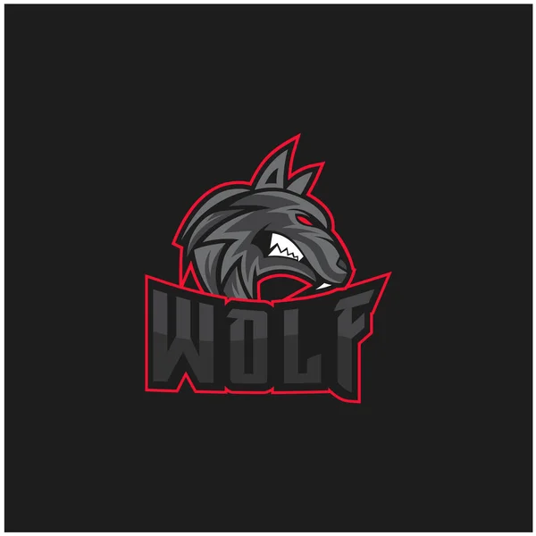 Wolf Mascotte Voor Sport Team Logo Ontwerp — Stockvector