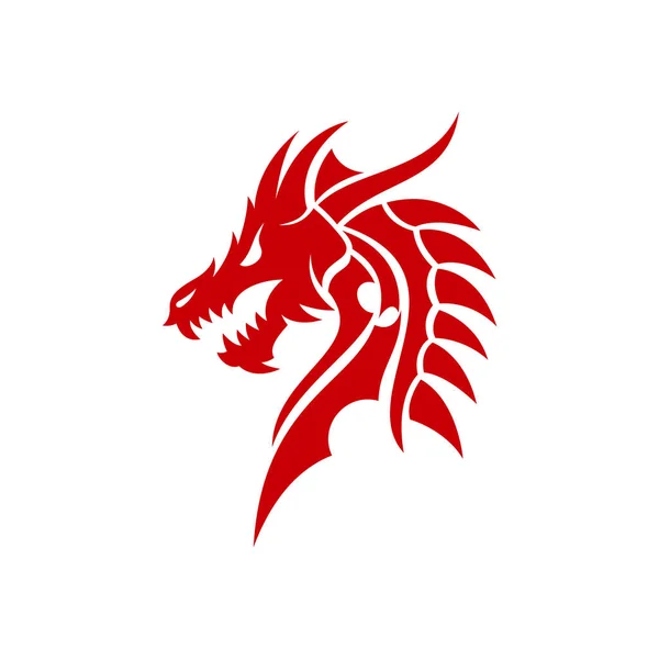 Dragon Tribal Logo Ontwerp Inspiratie — Stockvector