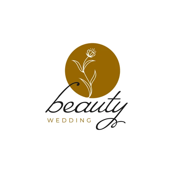 Luxe Beauty Flower Plant Leaf Logo Ontwerp — Stockvector