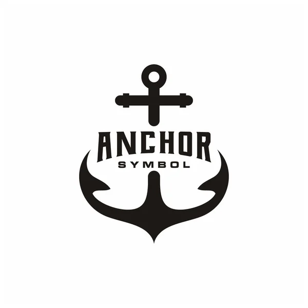 Design Logotipo Âncora Silhueta Simples Para Transporte Náutico Navio Barco —  Vetores de Stock