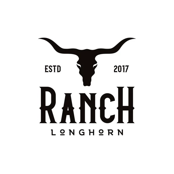 Klasik Retro Texas Longhorn Buffalo Sığırları Western Farm Ranch Country logo tasarımı için