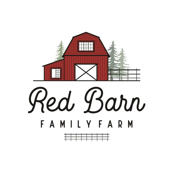 Vintage Retro Rustic Barn Σχεδιασμός Λογότυπου — Διανυσματικό Αρχείο