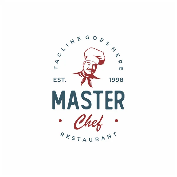 Classique Vintage Rétro Chefs Pour Restaurant Café Bar Logo Design — Image vectorielle