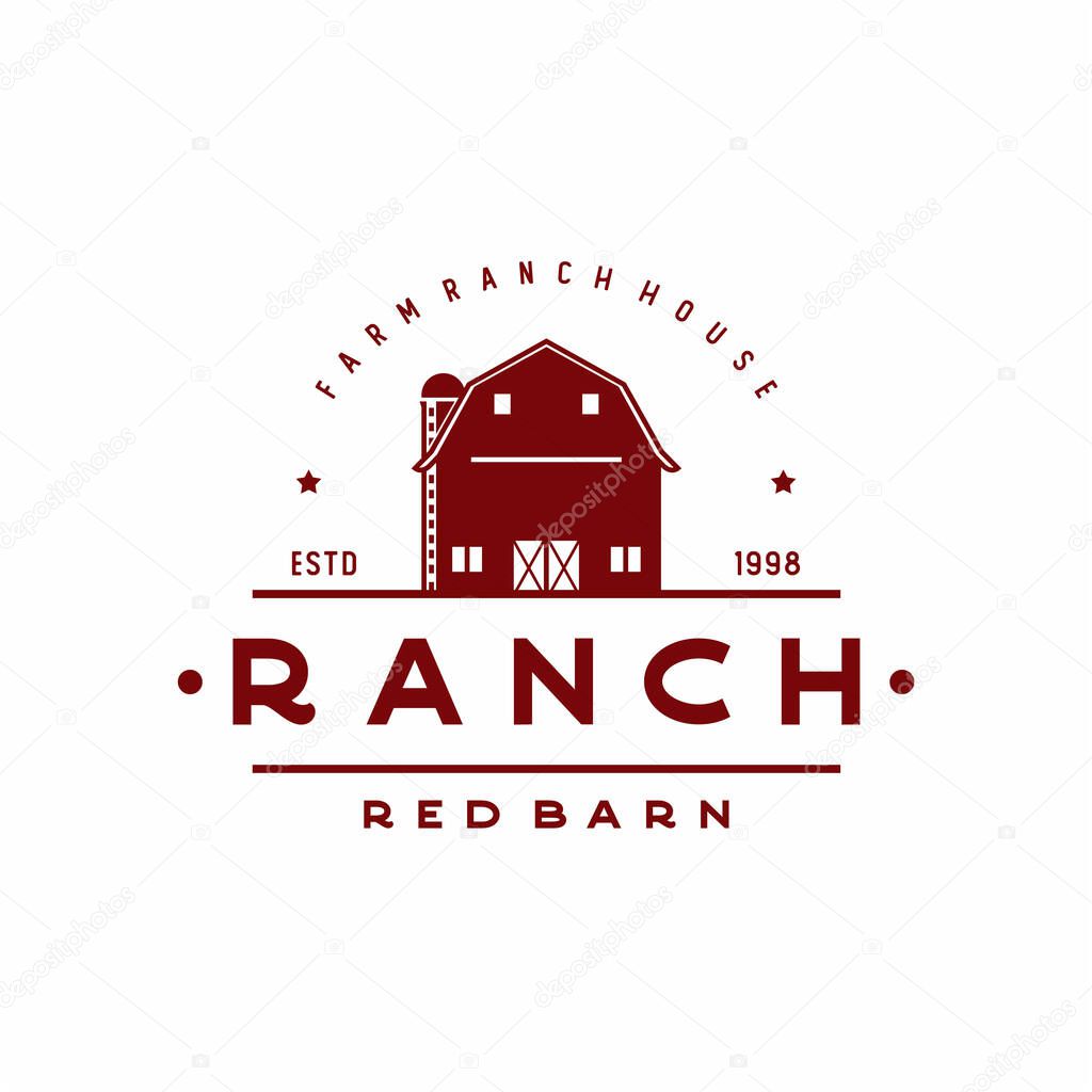 Vintage Retro Barn Farm logo design