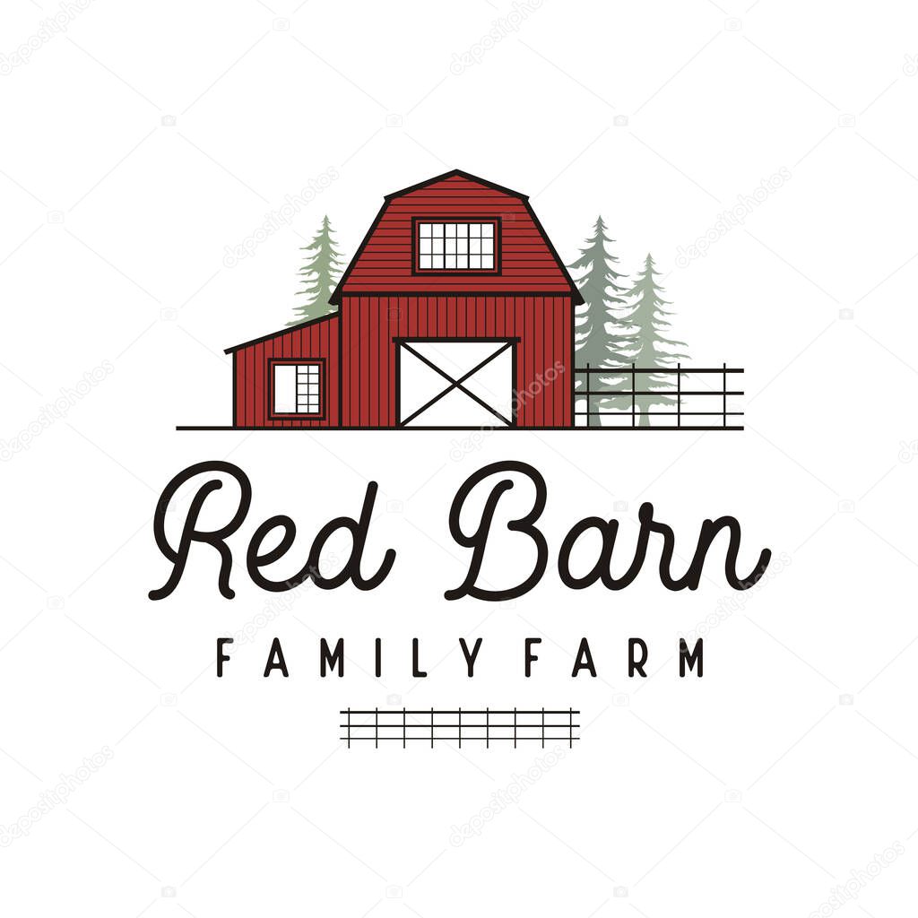 Vintage Retro Rustic Barn logo design
