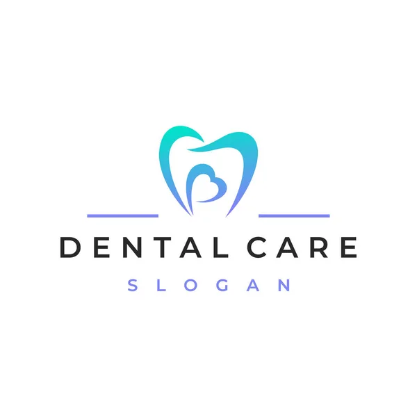 Dente Coração Cuidados Dentários Logotipo Design Inspiração — Vetor de Stock