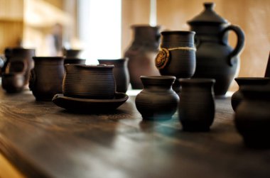 Ukraynalı kaplar topraktan yapılmış bir büyük seyahat Hatıra vardır