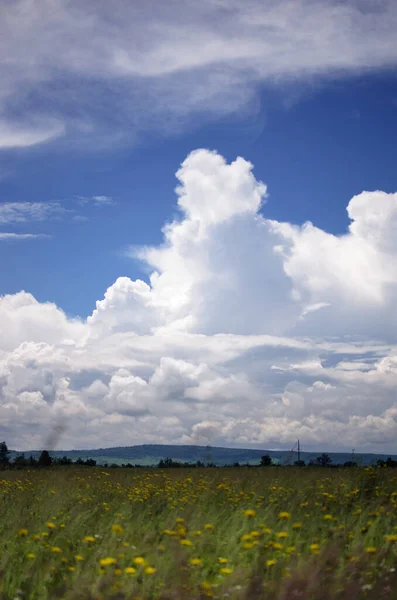 Cloud 수증기 생성물의 높이에 축적되는 것이다 요소가 커지고 떨어지는 속도가 — 스톡 사진