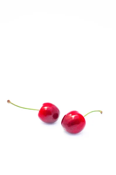 Kirazlar Kırmızı Olgun Kirazlar Sağlıklı Beslenmek Için Vitaminle Yazın Meyve — Stok fotoğraf