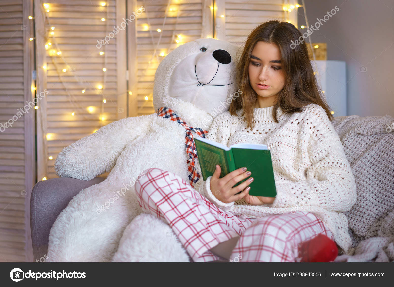 cute girl with teddy