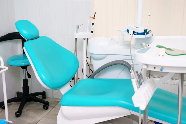 The dental chair is located