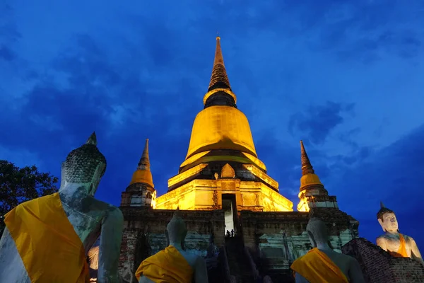 Grote Boeddha Wat Yai Chaimongkol Ayutthaya Thailand — Stockfoto