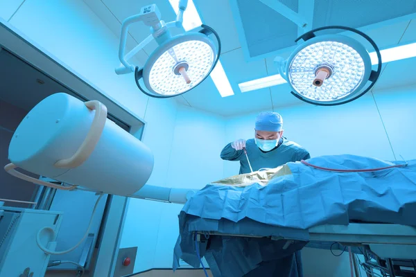Tierarztpraxis Operationssaal Mit Kunstbeleuchtung Und Blaufilter — Stockfoto