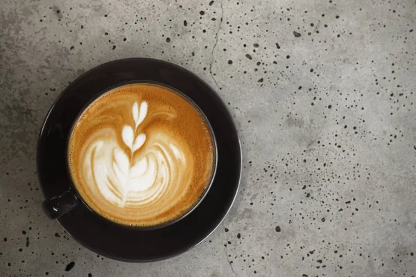 Eine Tasse Latte Art Kaffee Als Hintergrund — Stockfoto