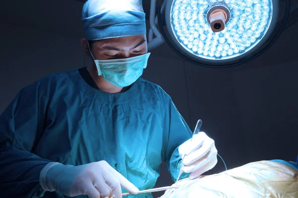 Dierenarts Chirurgie Operatie Kamer Meenemen Aan Kunst Verlichting Blauw Filter — Stockfoto