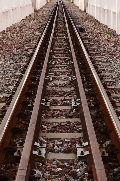 Caminhos Ferro Vias Férreas Para Transporte Ferroviário — Fotografia de Stock