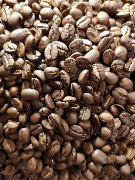 Närbild Kaffebönor För Bakgrund — Stockfoto