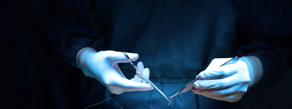 Cirugía Veterinaria Sala Operaciones Con Iluminación Arte Filtro Azul Imagen de stock