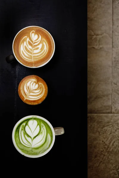 Une Tasse Thé Vert Matcha Latte Une Tasse Café Latte — Photo