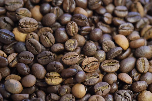 Nahaufnahme Von Kaffeebohnen Als Hintergrund — Stockfoto