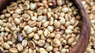  Arka plan için kahve çekirdeklerini kapatın.   