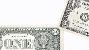 Beyaz arkaplanda izole edilmiş banknotun kapatılması