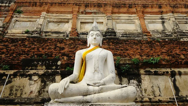 Paisaje Una Pagoda Del Templo Wat Yai Chaimongkol Templo Famoso — Foto de Stock