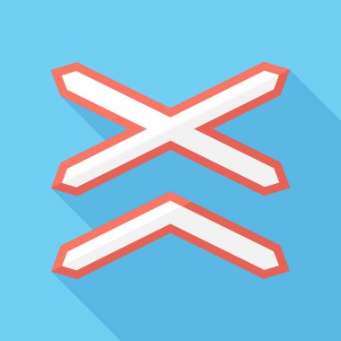  Seviye kesişmesi (çoklu parçalar) simgesi. Yol işaretleri. Düz tasarım stili modern vektör çizimi. Renkli arka planda izole edilmiş. Düz, uzun gölge simgesi. Düz dizayndaki elementler.