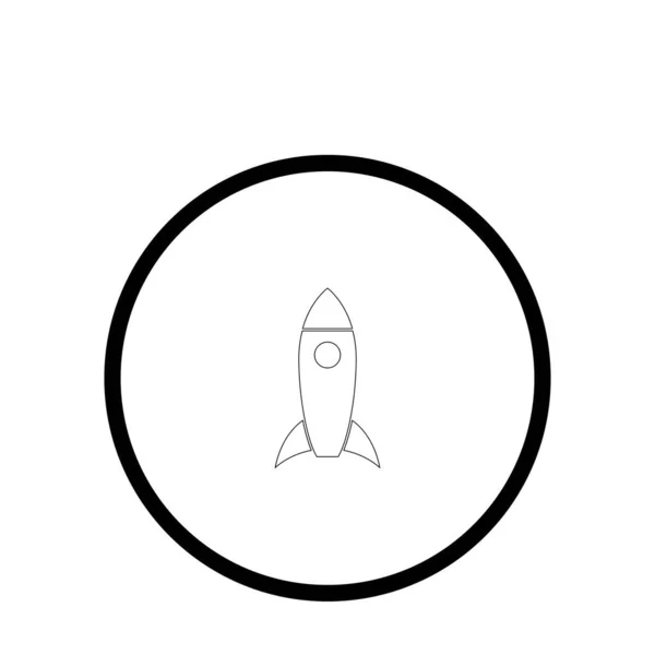ロケットイラストロゴベクトルアイコンテンプレート — ストックベクタ