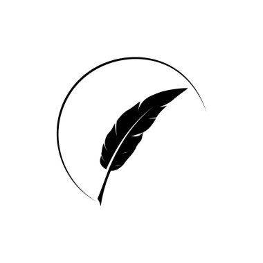 Tüy kalem logosu illüstrasyon tasarımı