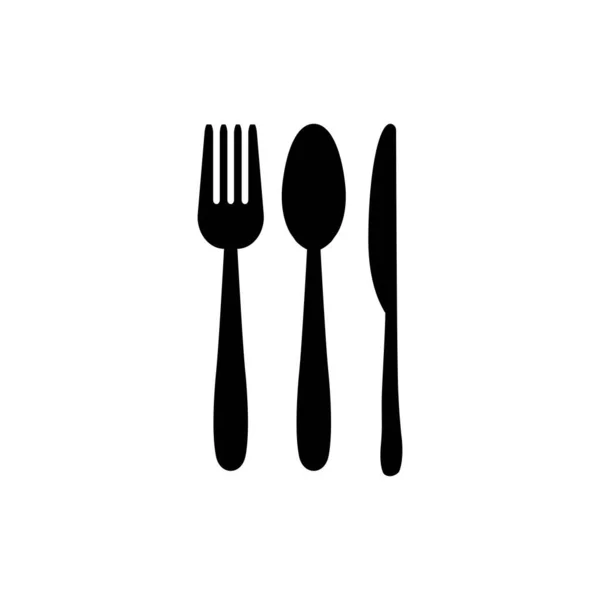 Cuchara Tenedor Cuchillo Logo Ilustración Diseño — Vector de stock