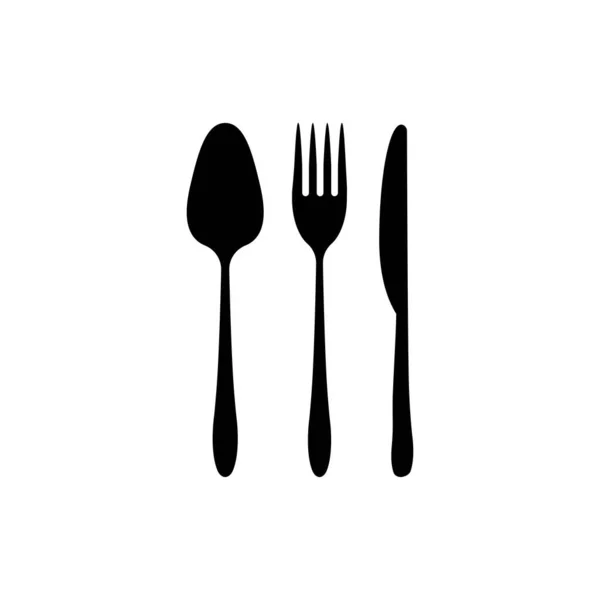 Cuchara Tenedor Cuchillo Logo Ilustración Diseño — Vector de stock