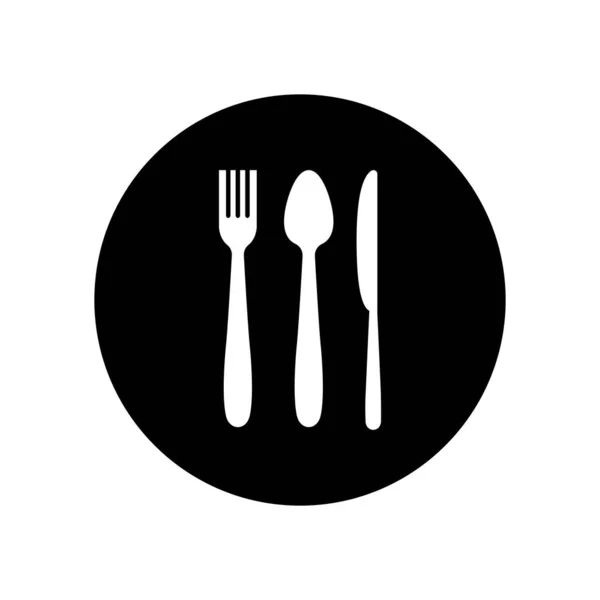 Lingură Furculiță Cuțit Logo Ilustrare Design — Vector de stoc