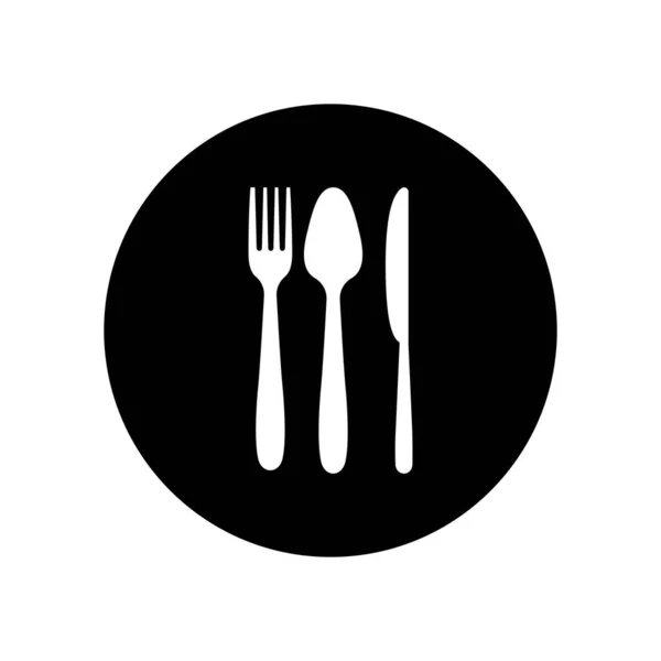 Cucchiaio Forchetta Coltello Logo Illustrazione Design — Vettoriale Stock