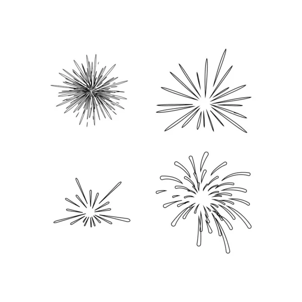 Vuurwerk Logo Voorraad Illustratie Ontwerp — Stockvector