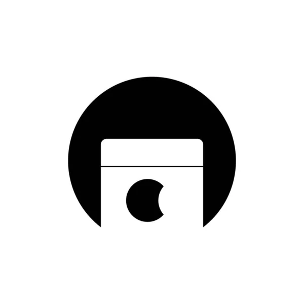 Tvättmaskin Logotyp Illustration Design — Stock vektor