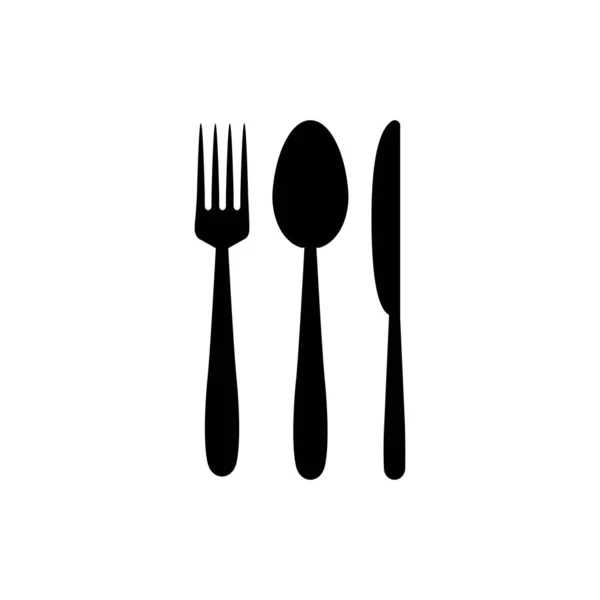 Κουτάλι Πιρούνι Μαχαίρι Λογότυπο Εικονογράφηση Σχεδιασμό — Διανυσματικό Αρχείο