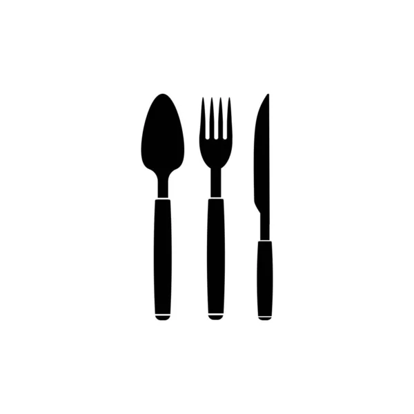 Cuchara Tenedor Cuchillo Logo Ilustración Diseño — Archivo Imágenes Vectoriales