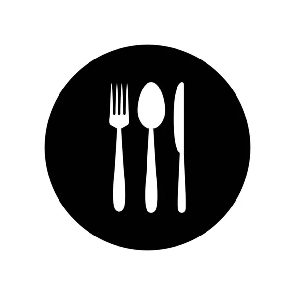 Spoon Fork Knife Logo Illustration Design — Stock Vector