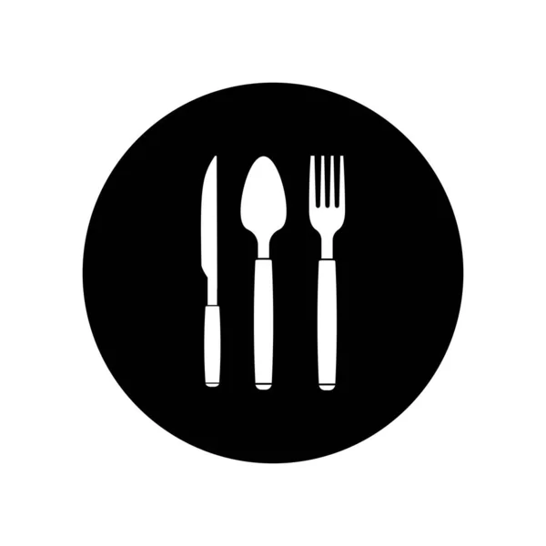 Colher Garfo Faca Logotipo Ilustração Design — Vetor de Stock