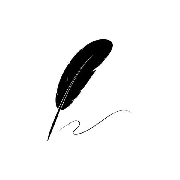 Pluma Pluma Logotipo Ilustración Diseño — Vector de stock