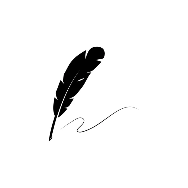 Pluma Pluma Logotipo Ilustración Diseño — Vector de stock