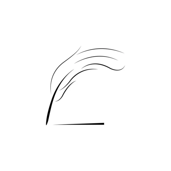 Φτερό Στυλό Σχέδιο Εικονογράφηση Λογότυπο — Διανυσματικό Αρχείο