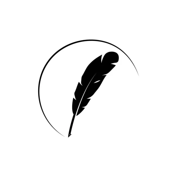 Pluma Pluma Logotipo Ilustración Diseño — Vector de stock